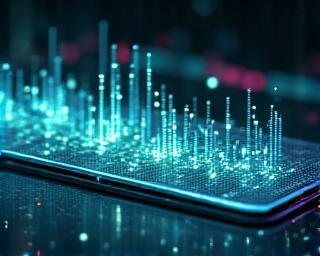 AI-genererte musikknoter på en dataskjerm